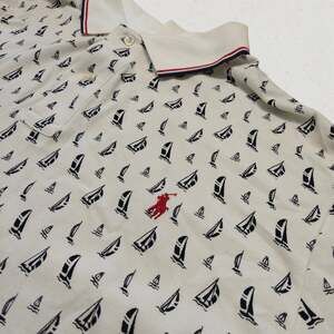 Polo Ralph Lauren Sailboat All Over Print Polo Shirt Mens 2XB Nautical Red Pony